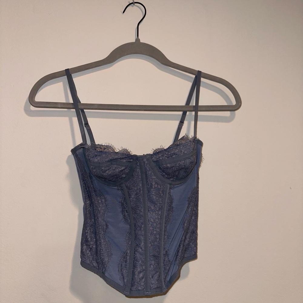Out From Under Modern Love Corset in Slate S